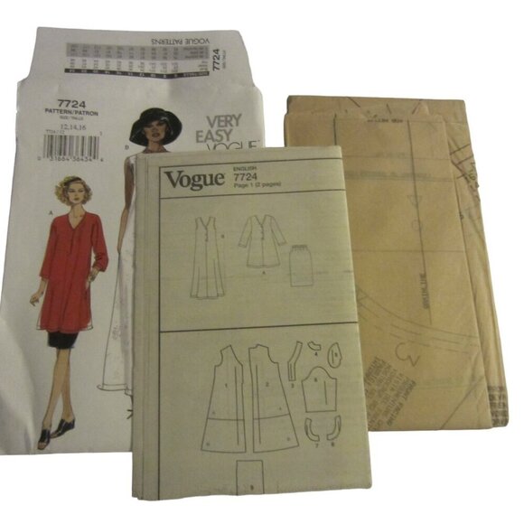 Vogue Women's Vintage Sewing Pattern 7724 Dress Size 12, 14, 16 - Picture 4 of 5